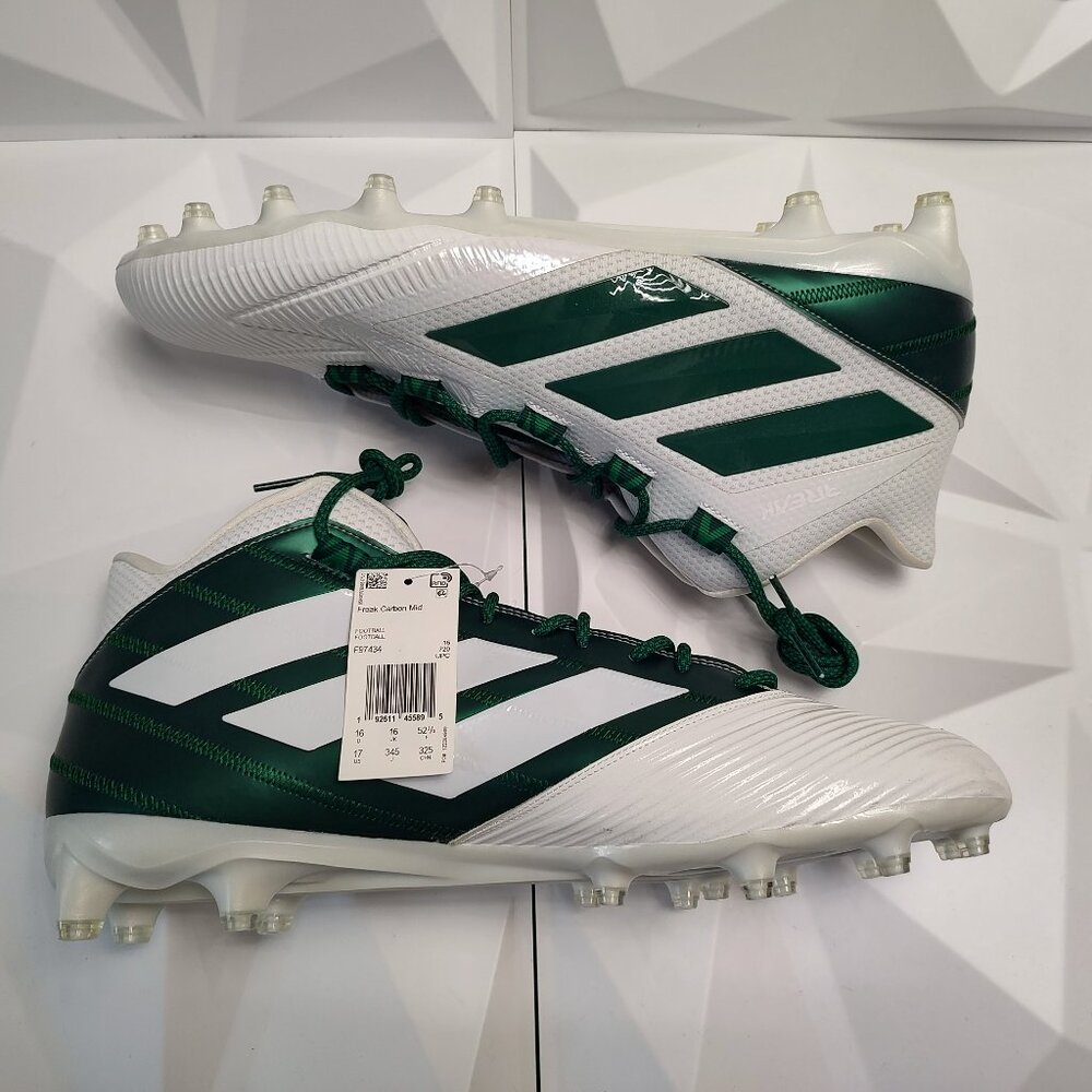 Adidas Mens Football Cleats 17 White Green Shoe Lacrosse Freak Carbon Mid